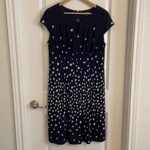Tahari ASL navy dot dress